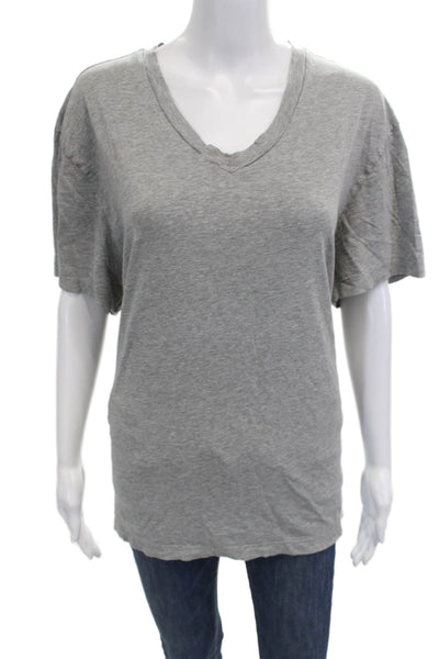 Standard James Perse Women Basic V-Neck Gray Short Sleeve T-Shirt Size 4