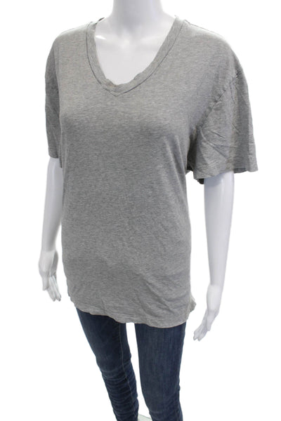 Standard James Perse Women Basic V-Neck Gray Short Sleeve T-Shirt Size 4