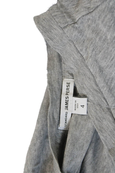 Standard James Perse Women Basic V-Neck Gray Short Sleeve T-Shirt Size 4