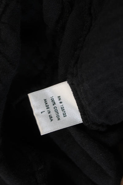 Xirena Womens Cropped Harem Pants Black 100% Cotton Bohemian Size L