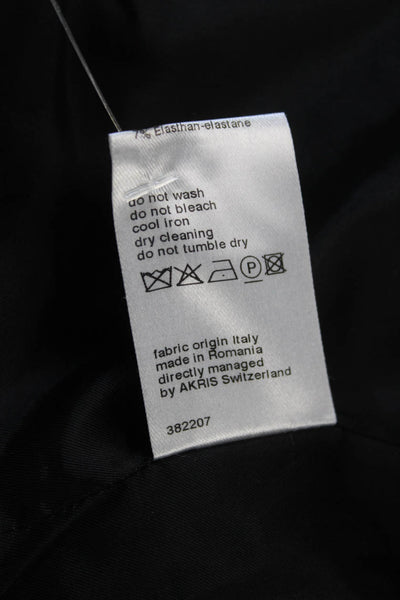 Akris Punto Women Military Jacket Black Long Sleeve High Neck Size 10