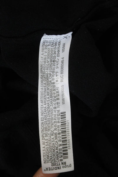 Zara Women Blouse Black Square Neck Long Sleeve Size S