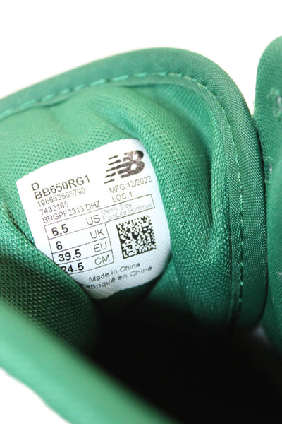 New Balance Aimee Leon Dore Womens Lace Up Logo High Top Sneakers White Green Si
