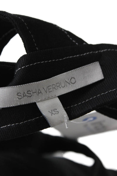 Sasha Verruno Womens Cropped Black Square Neck Tank Sleeveless Size XS