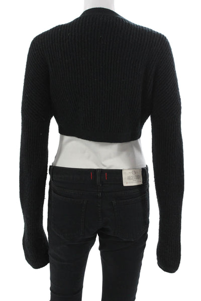 For Love & Lemons Unisex Cardigan Black V Neck Button Long Sleeve Size XS