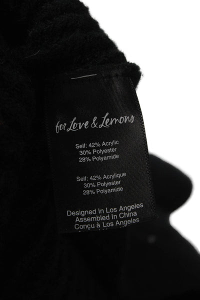 For Love & Lemons Unisex Cardigan Black V Neck Button Long Sleeve Size XS