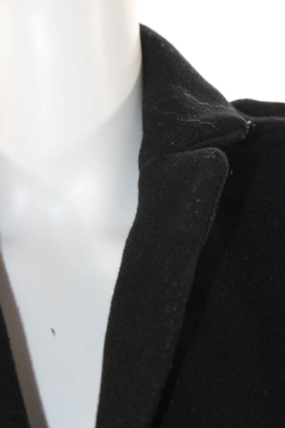Maje Women Military Coat Black Wool Collared Button Size 36