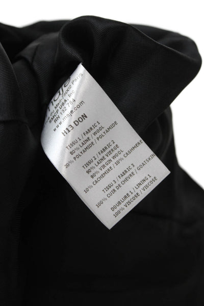Maje Women Military Coat Black Wool Collared Button Size 36