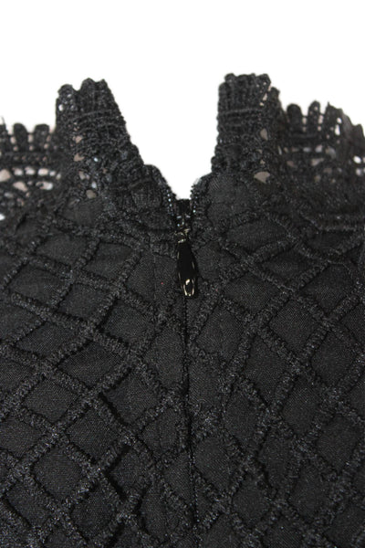 Aqua Womens Fit & Flare Mini Dress Black Gothic High Neck Long Sleeve Size XS