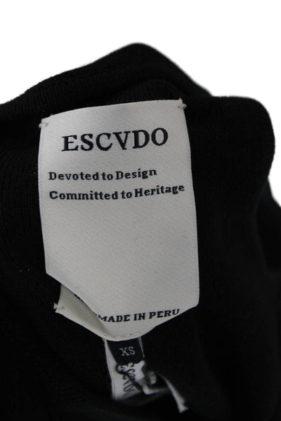 Escvdo Women Maxi Tank Dress Black Striped Polyester Sleeveless Designer Size XS