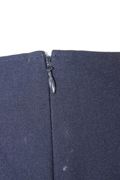 J Crew Women Dark Blue Shift Dress Sleeveless Round Neck Rayon Short Size 4