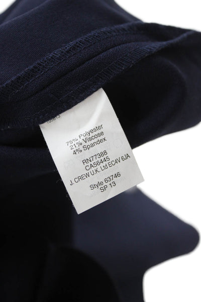 J Crew Women Dark Blue Shift Dress Sleeveless Round Neck Rayon Short Size 4