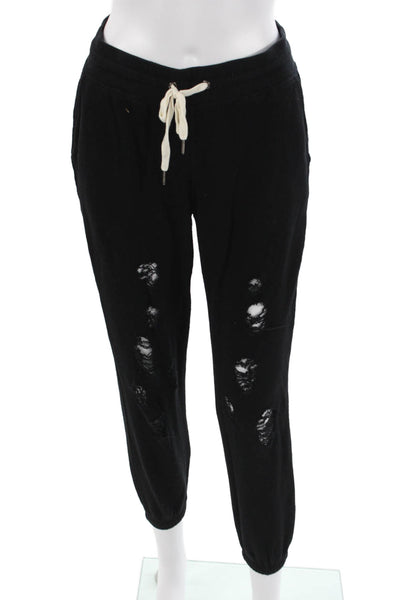 Philanthropy Women Jogger Sweatpants Black Drawstring Cotton Rayon Size XS