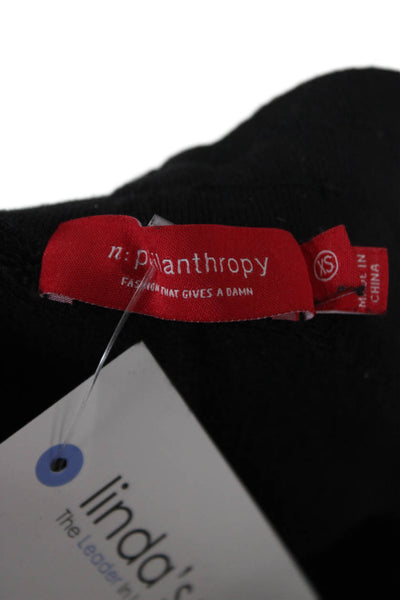 Philanthropy Women Jogger Sweatpants Black Drawstring Cotton Rayon Size XS
