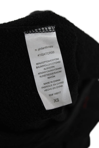 Philanthropy Women Jogger Sweatpants Black Drawstring Cotton Rayon Size XS