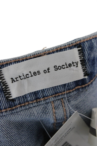Articles of Society Women Boyfriend Cropped Light Blue Jeans Size 25