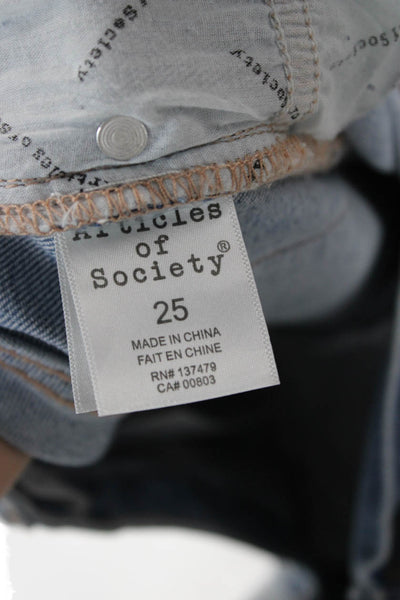 Articles of Society Women Boyfriend Cropped Light Blue Jeans Size 25