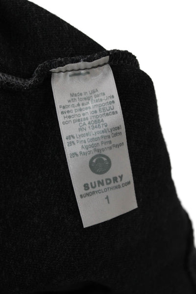 Sundry Womens Full-Zip Hoodie Dark Gray Graphic Print Size 1