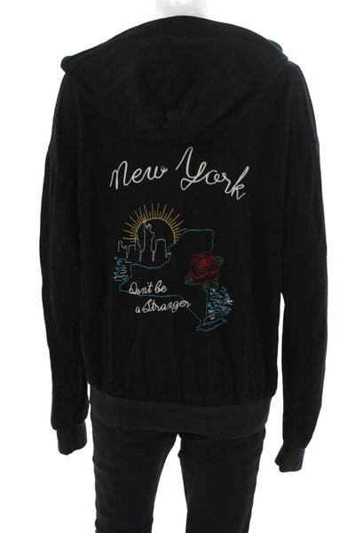 Project Social T Women Pullover Hoodie Black Rayon Cotton Graphic Size XS