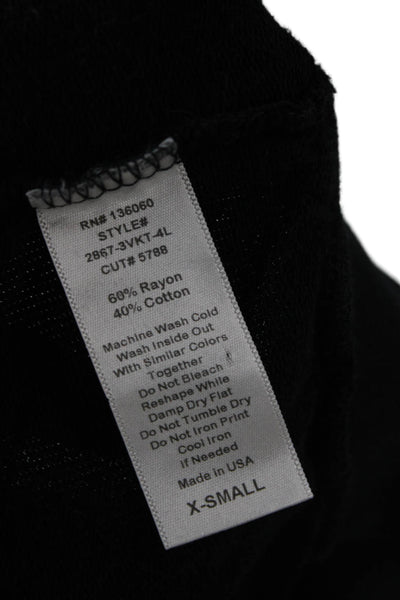 Project Social T Women Pullover Hoodie Black Rayon Cotton Graphic Size XS