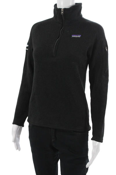 Patagonia Unisex Pullover Sweater Black High Neck Long Sleeve Polyester Size S