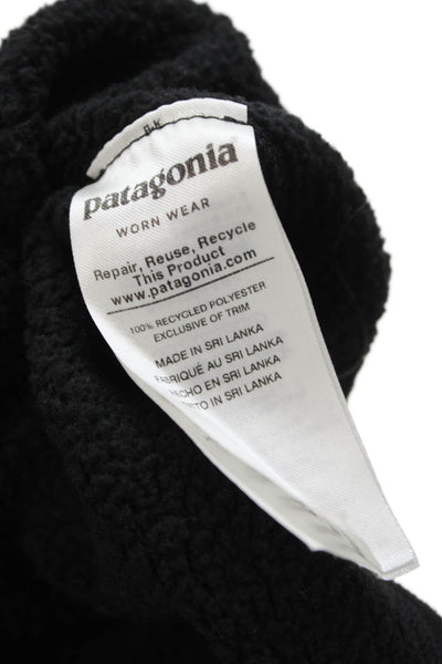 Patagonia Unisex Pullover Sweater Black High Neck Long Sleeve Polyester Size S