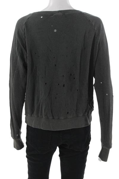 LNA Womens Pullover Sweatshirt Dark Gray Crew Neck Cotton Blend Grunge Size M