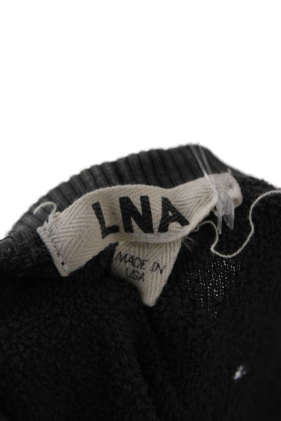 LNA Womens Pullover Sweatshirt Dark Gray Crew Neck Cotton Blend Grunge Size M