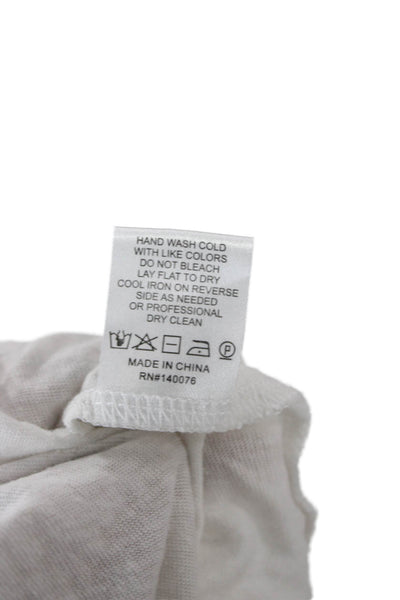 Generation Love Womens Sleeveless T-Shirt White Linen Rayon Tie Top Size M