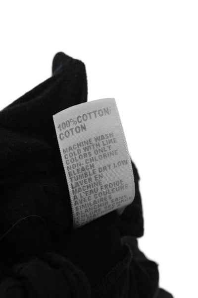 Standard James Perse Womens Cropped Black Cotton Tie Round Neck T-Shirt Size 1
