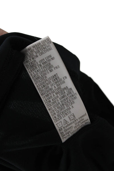 James Perse Mens Black Cartoon Graphic Long Sleeve Crew Neck T-Shirt Size 2