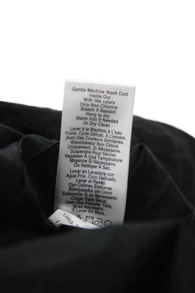 Nation LTD Womens High Neck Black PimaCotton Button Blouse Long Sleeve Size M