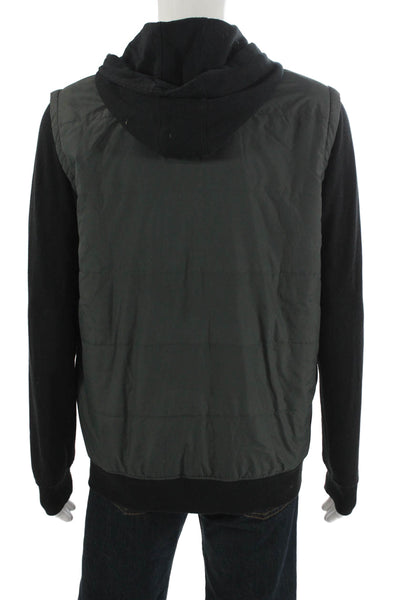 RVCA Mens Quilted Windbreaker Jacket Black High Neck Zip Outdoor Size M