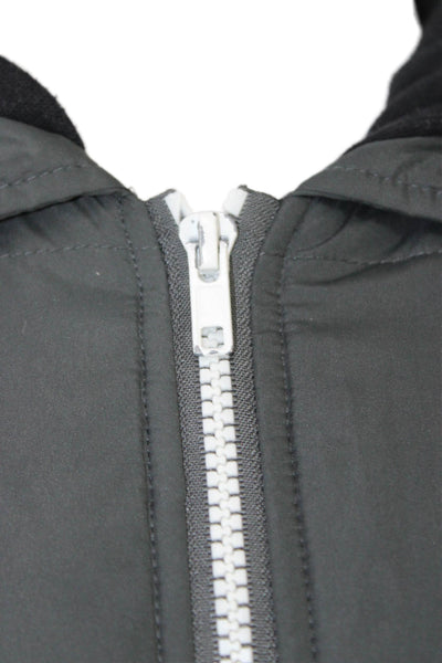 RVCA Mens Quilted Windbreaker Jacket Black High Neck Zip Outdoor Size M