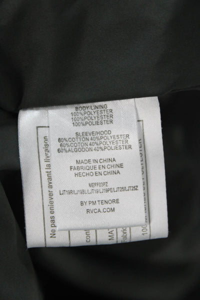RVCA Mens Quilted Windbreaker Jacket Black High Neck Zip Outdoor Size M
