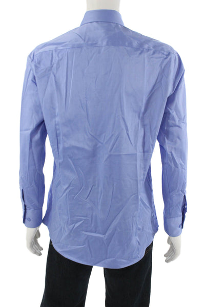 Blu Mens Point Spread Collar Dress Shirt Blue 100% Cotton Long Sleeve Size 15.5