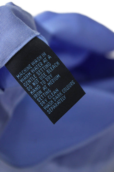 Blu Mens Point Spread Collar Dress Shirt Blue 100% Cotton Long Sleeve Size 15.5