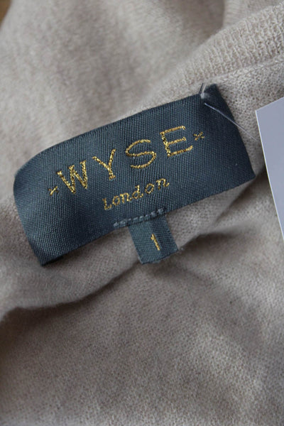 WYSE London Unisex Beige Striped Cashmere Pullover Sweater Round Neck Size 1