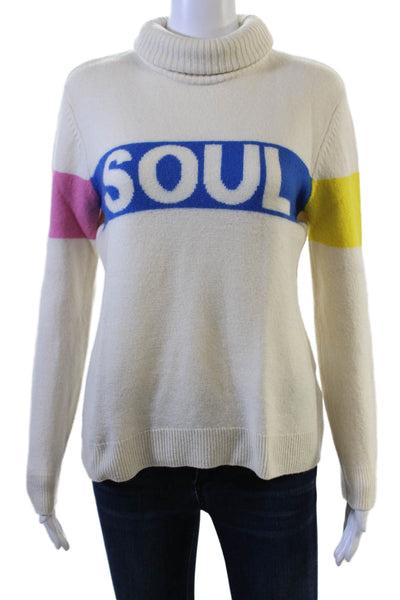Perfect Moment Women Turtleneck Pullover Beige Merino Quote Size L