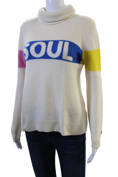 Perfect Moment Women Turtleneck Pullover Beige Merino Quote Size L
