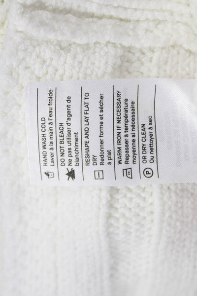 Vince Unisex White Striped Crew Neck Cotton Blend Pullover Sweater Size M