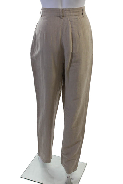 L Academie Women Dress Pants Beige Linen Cotton Size S