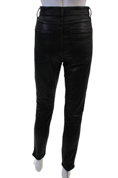 Agolde Womens Black Jeggings Button Mid Rise Biker Size 27
