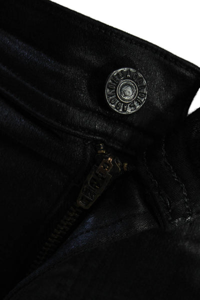 Agolde Womens Black Jeggings Button Mid Rise Biker Size 27