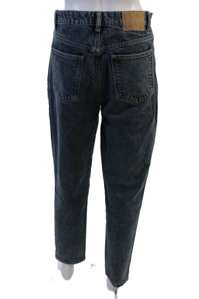 Zara Womens Dark Gray Mom Tapered Cotton Jeans Size 6