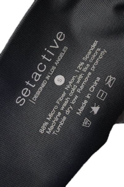 Set Active Women Dark Gray Ankle Leggings Microfiber Nylon Size S
