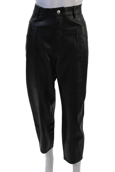 Zara Women Cropped Ankle Biker Black Pants Size 6