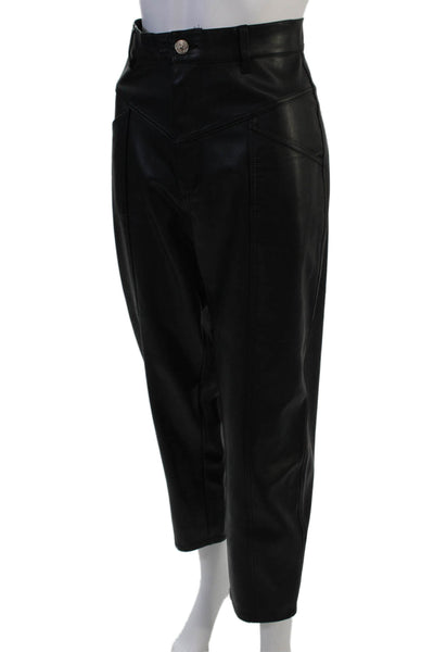 Zara Women Cropped Ankle Biker Black Pants Size 6
