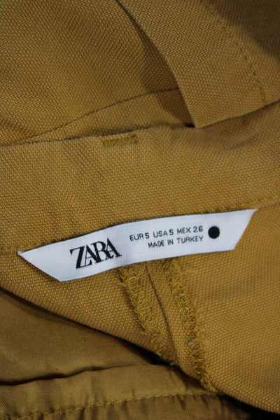 Zara Women Cropped Ankle Pants Brown Lyocell Bohemian Size S
