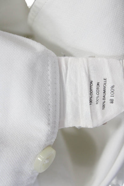 J Crew Mens Button Front Long Sleeve Collared Slim Shirt White Size Medium